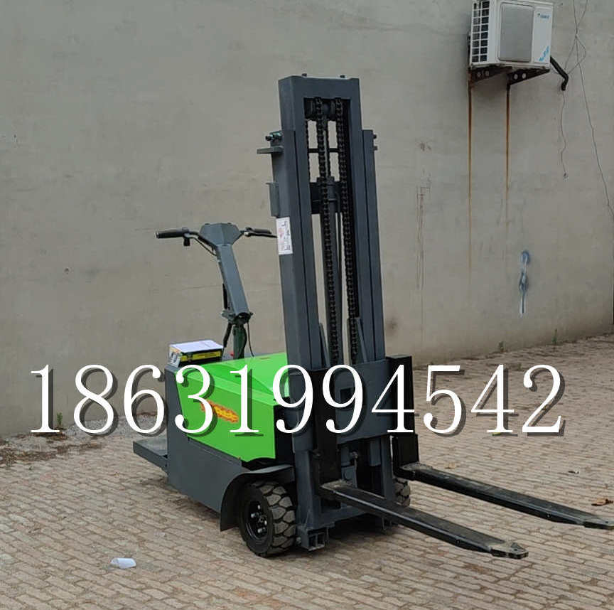 工农区优程全电动叉车插腿式堆高车液压装卸车1.5吨升高小型站驾式铲车